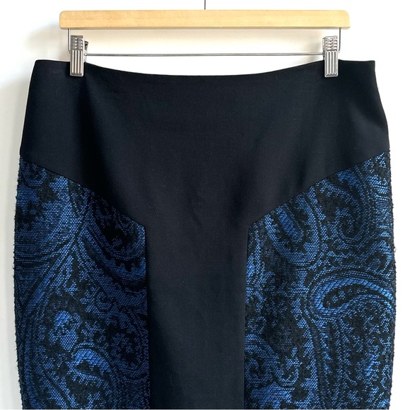 Ted Baker Carron Jacquard Wool Blend Midi Pencil Skirt Size 5 Blue & Black - Picture 3 of 17